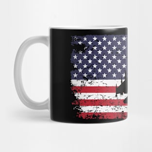 US Flag Airplane Patriotic American Pilot Mug